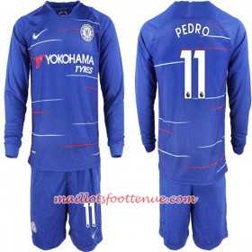 Maillot/Tenue Chelsea Pedro 11 Enfant Domicile 2018/2019 Manche Longue